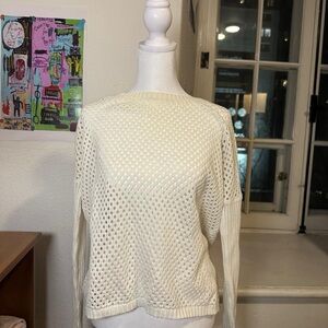 Women’s Cream Open-Knit Sweater